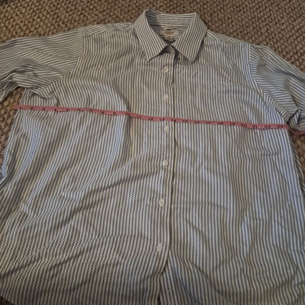 Talbots 20WP White Blue Collared Button Down Office Minimalist Business Top - Image 7