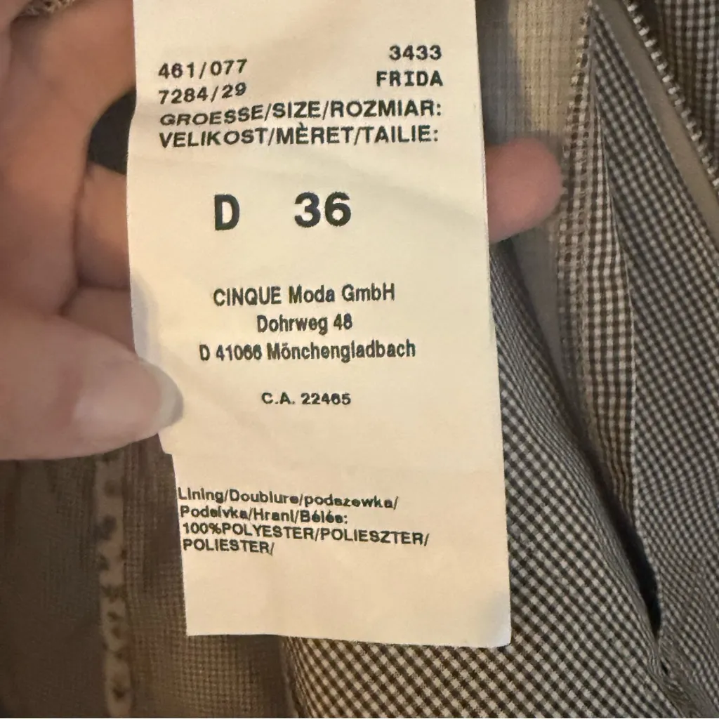 Cinque FRIDA Gingham Utility Jacket with Leather Trim - Image 16