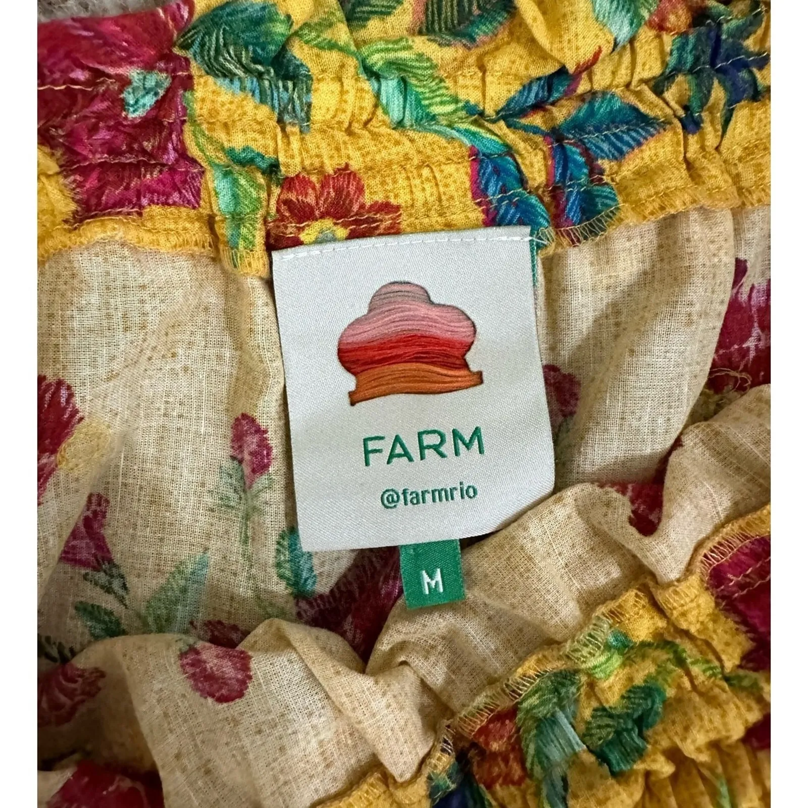 Farm Rio Mini Skirt Yellow Floral Flower Ruffle A-line Dream - Image 3