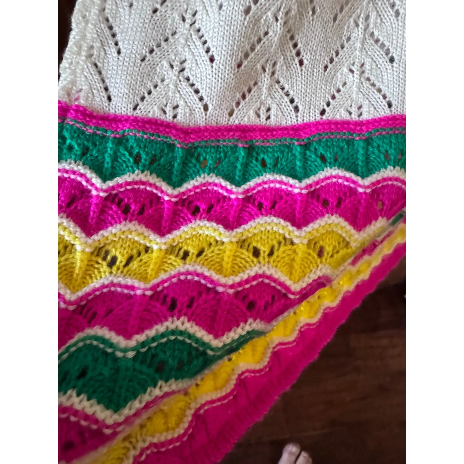 XXL Embroidered Knit Maxi Dress Bohemian Colorful Long Sleeve crochet eclectic - Image 5