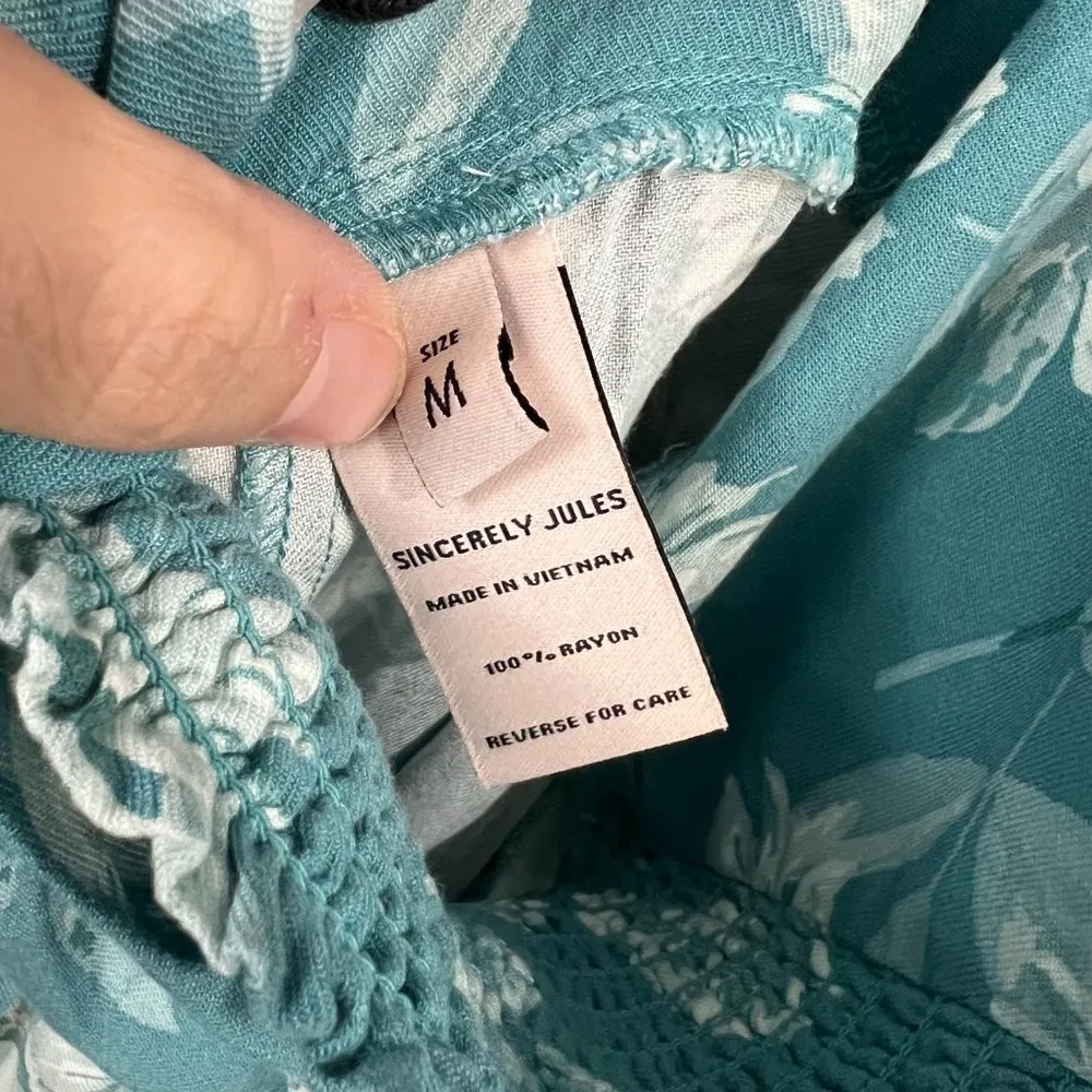 SINCERELY JULES NWOT Wide Leg Floral Flowy Pants with tie at waist Size Medium - Image 5