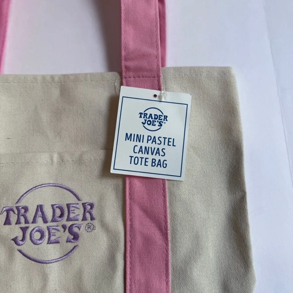 Trader Joe's Pink and Cream Mini Pastel
Canvas Tote Bag Limited Edition - Image 3