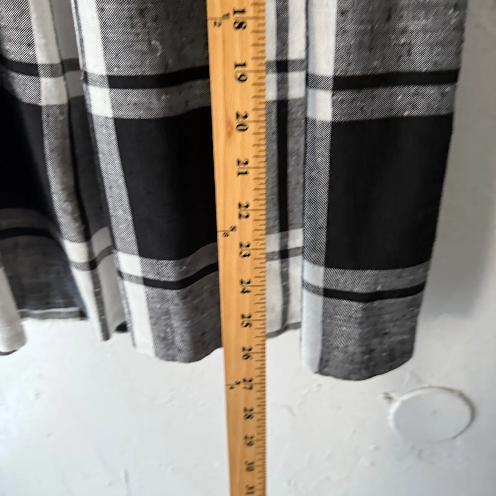 Clothing Co Vintage 60s Plaid Midi Skirt Black White Retro Size S Rockabilly - Image 8