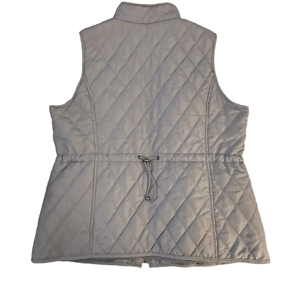 Relativity Lightweight Gray Zip Up Quilted Vest Size Large - Image 2
