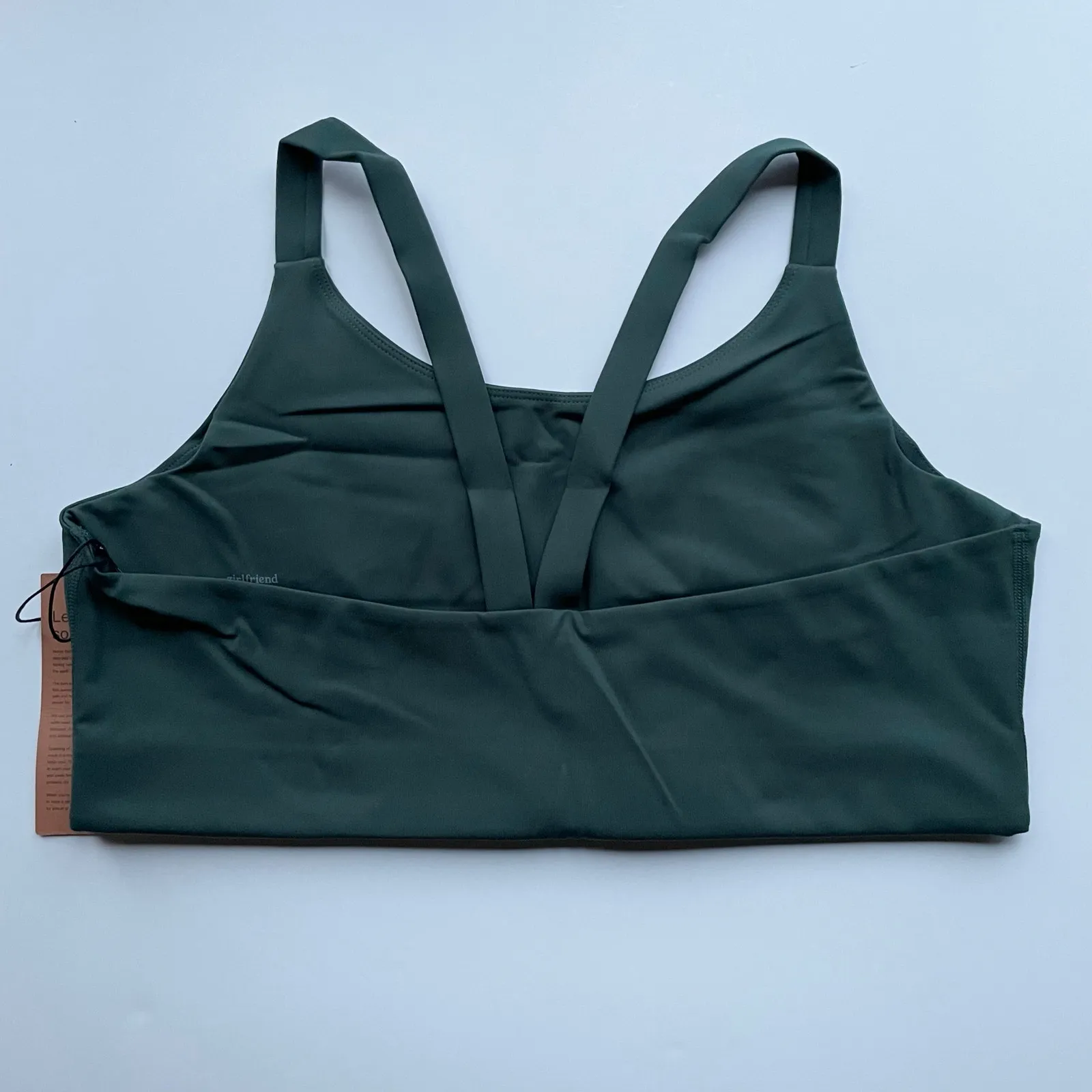 Girlfriend Collective Lou Sports Bra V-Back Green Size XXL NEW - Image 5