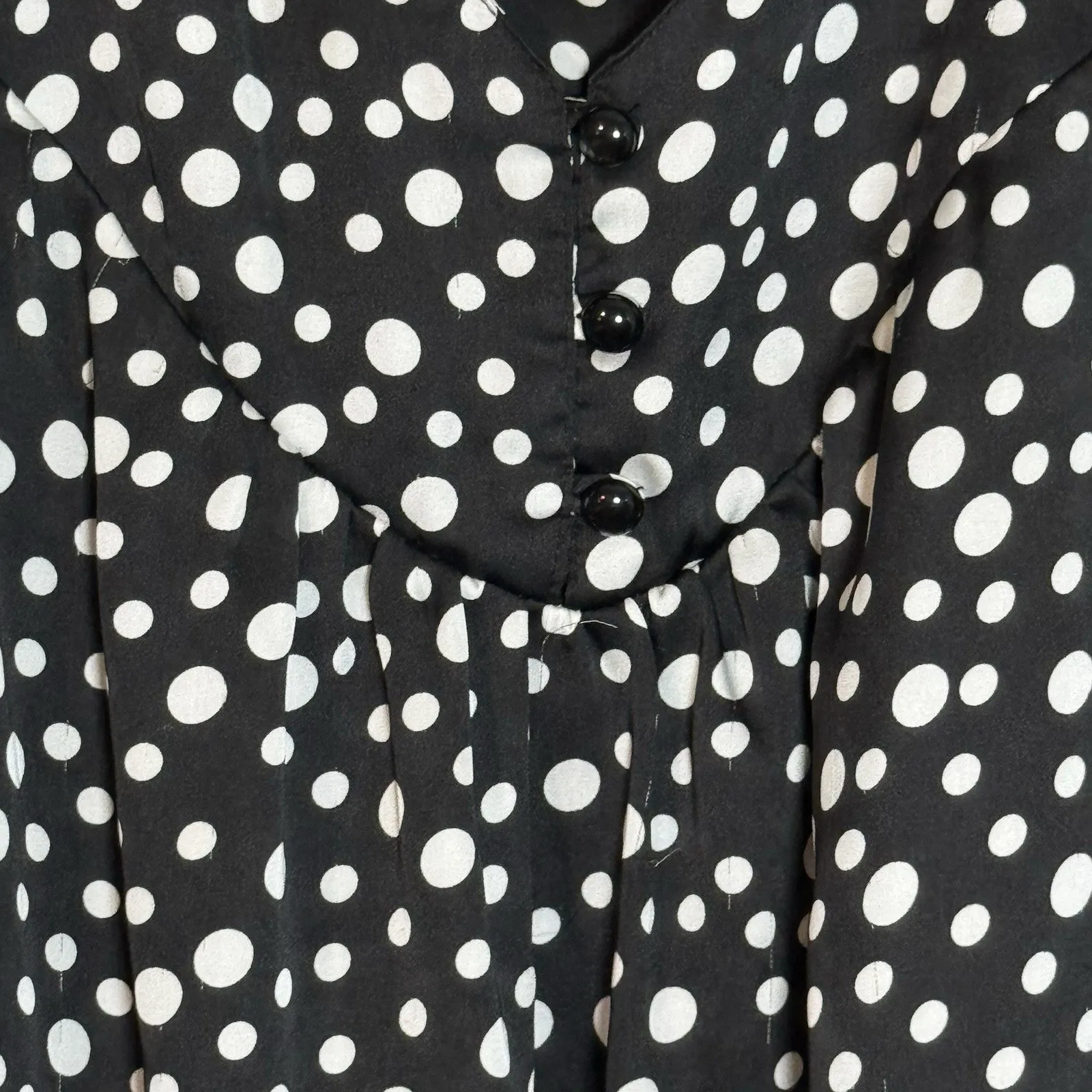 Elementz Women's Black Blouse With White Polka Dots, 100% Polyester? 2X - Image 3