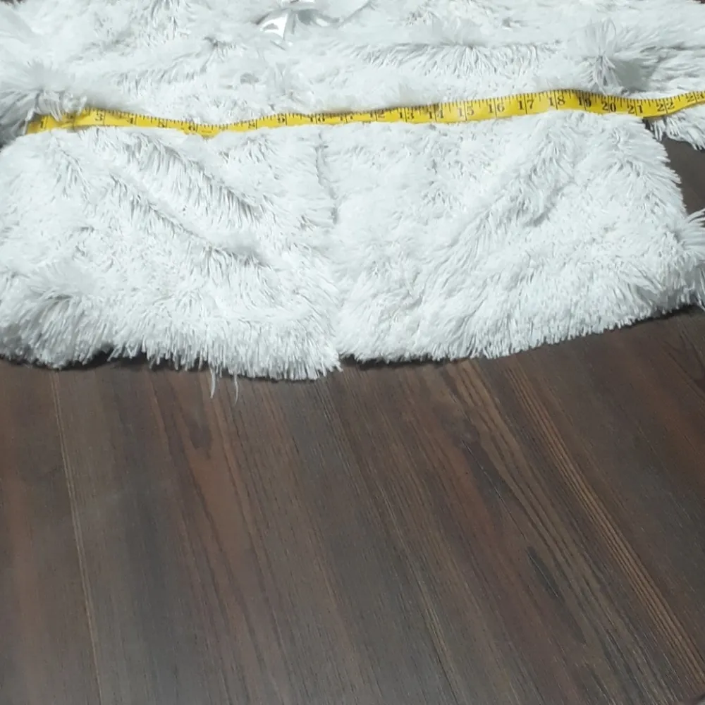 White Fuzzy Faux Fur Blazer Jacket SIZE L Size L - Image 5