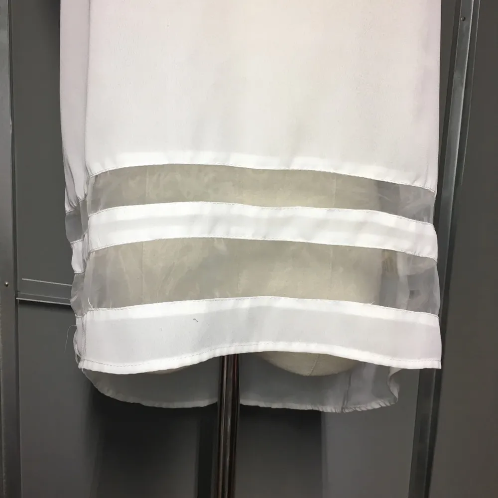 DOUBLE ZERO High Low White Tank Top, Small - Image 3