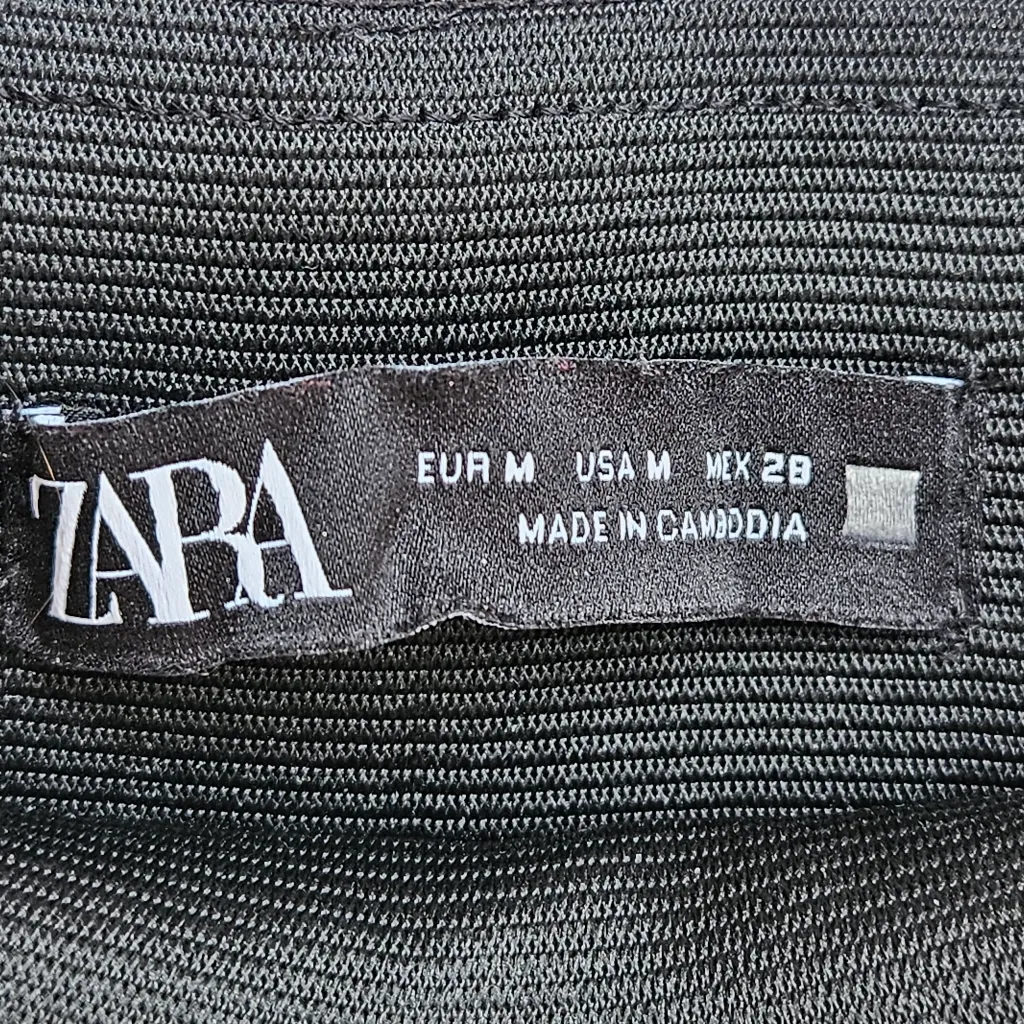 Zara Snakeskin Embossed Faux Leather Print Bonded Leggings Black High Rise - Image 6