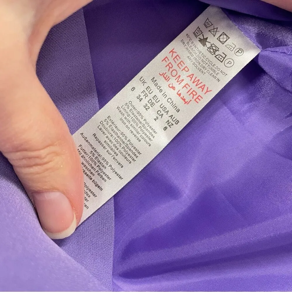 Pretty Little Thing Purple Blazer Jacket Oversized Womens 2 Boyfriend Fall - Image 8