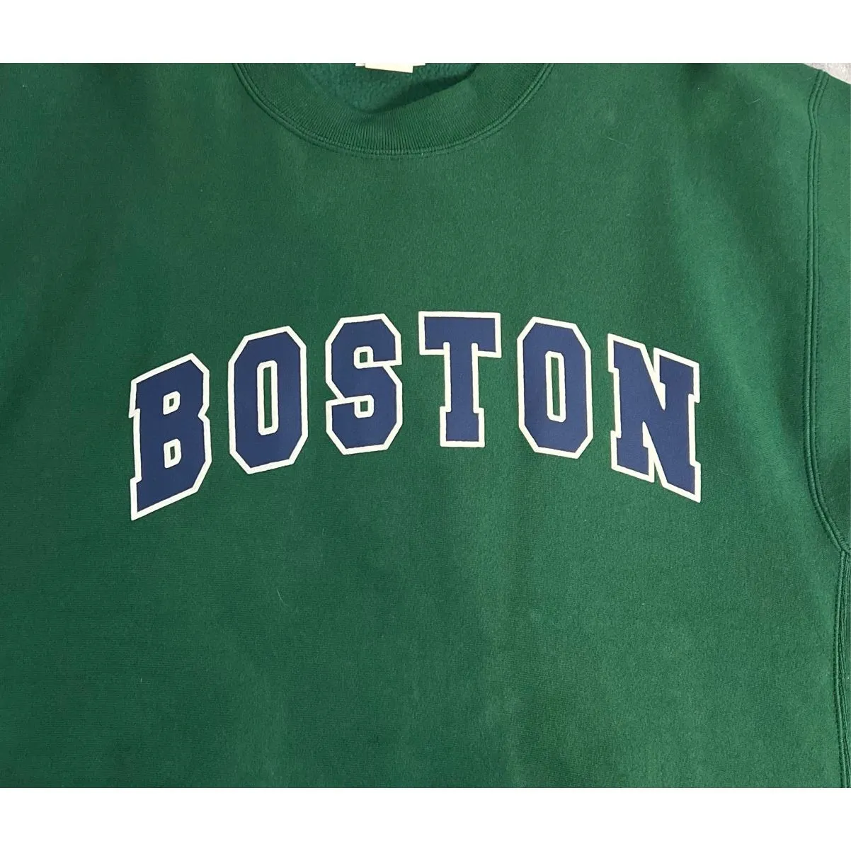 Women’s Crewneck “Boston” Pullover Sweatershirt Green XL - Image 9