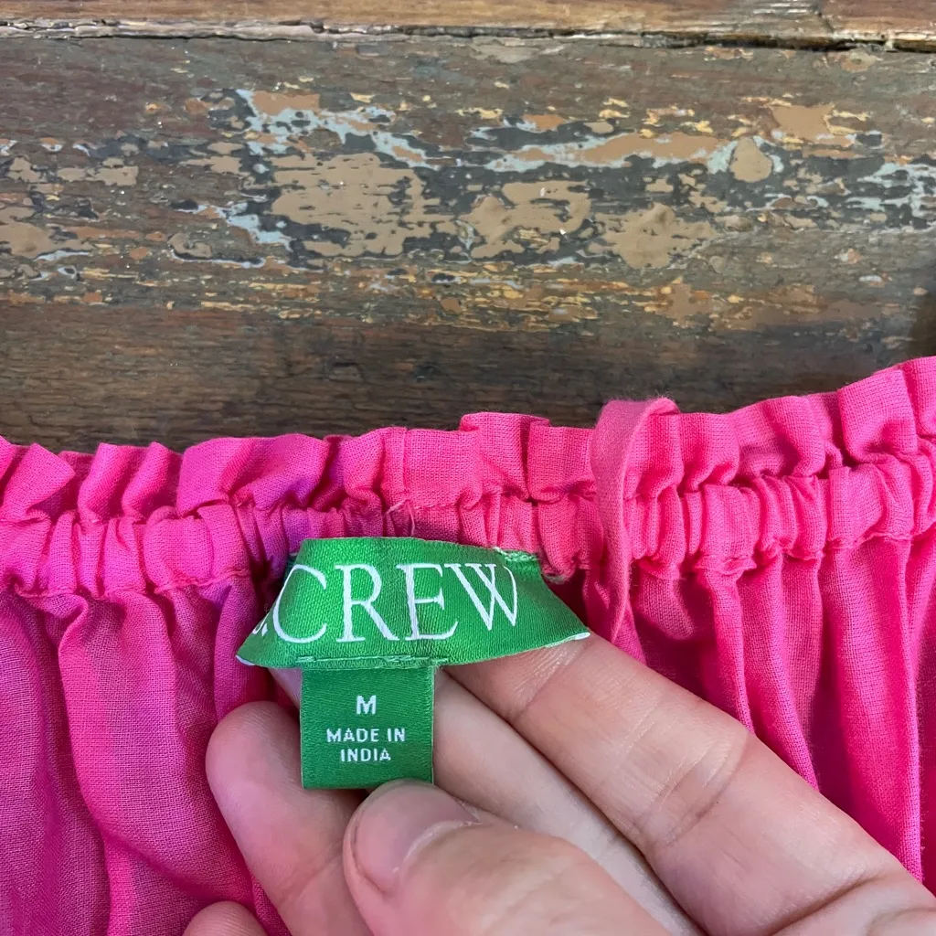 J. Crew Tie Front Voile Organic Cotton Pink Midi Dress - Sz M 🧡🎀 - Image 14