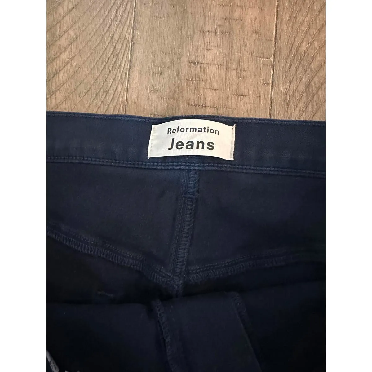 Reformation Jane Wide Leg High Rise Denim Pants Navy Blue Wash Women’s size 31 - Image 6