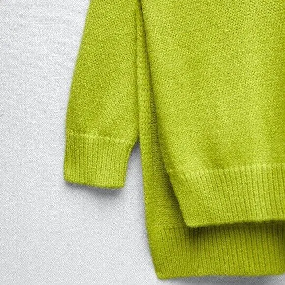ZARA Florescent Lime Ruffled Knit Sweater - XS-S - Image 4