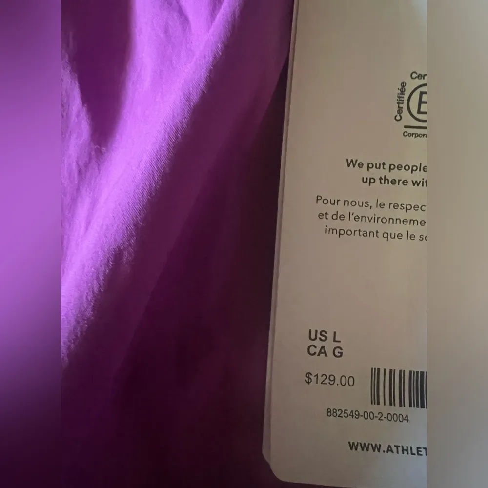 Women’s Athleta oversized poplin button down magenta top - Image 4