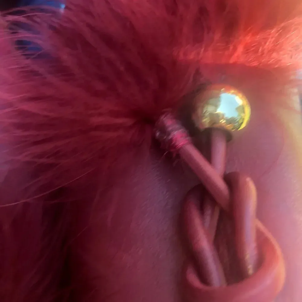 TIBI BURGUNDY FEATHER MULES - Image 4