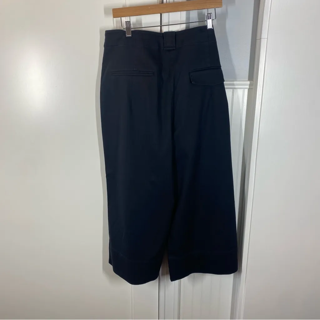 BR Banana Republic‎ Black High-Rise Belted Culottes size 18 2024 cotton modal - Image 5