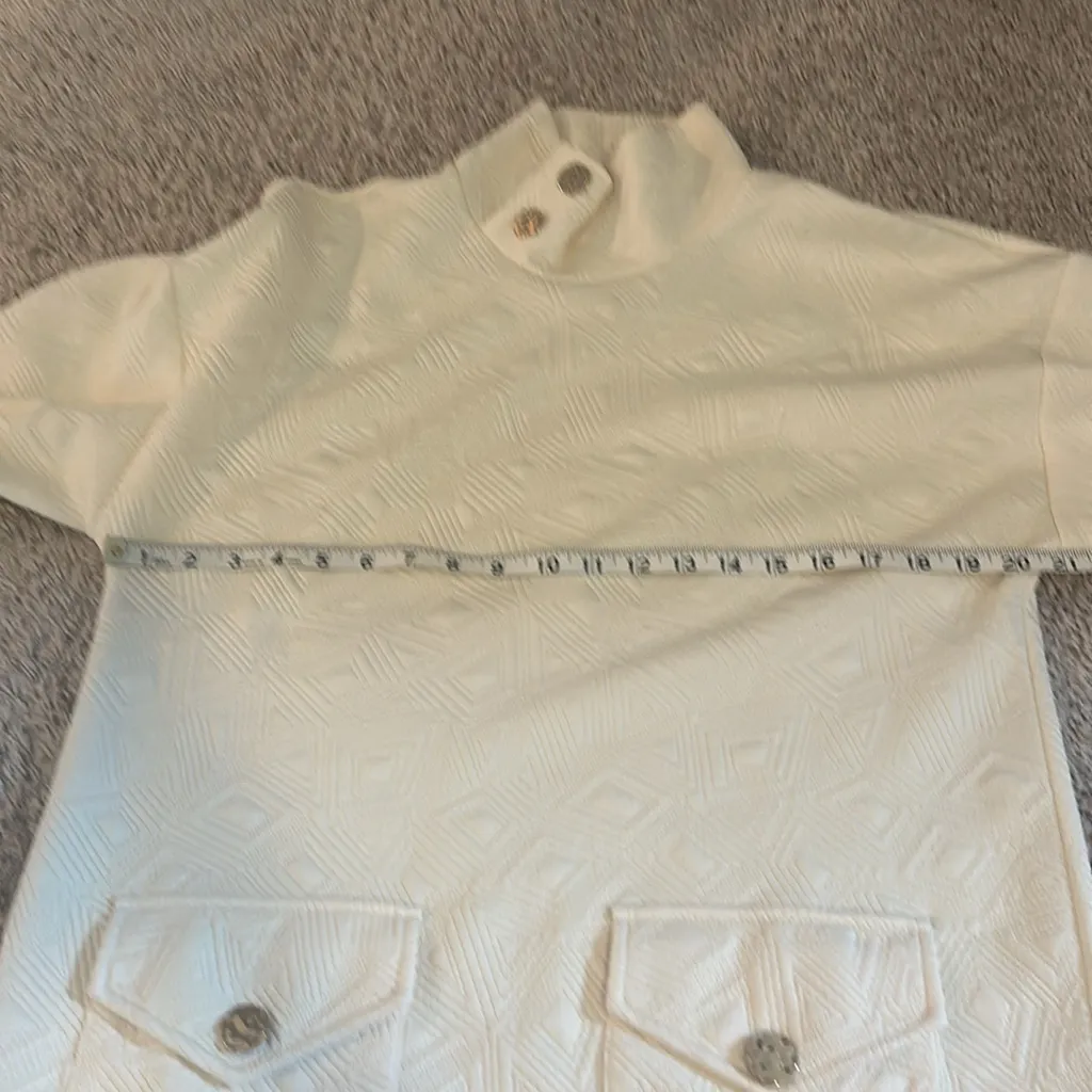 NWT THML Cream Textured Long Sleeve Dress Sz M - Image 10