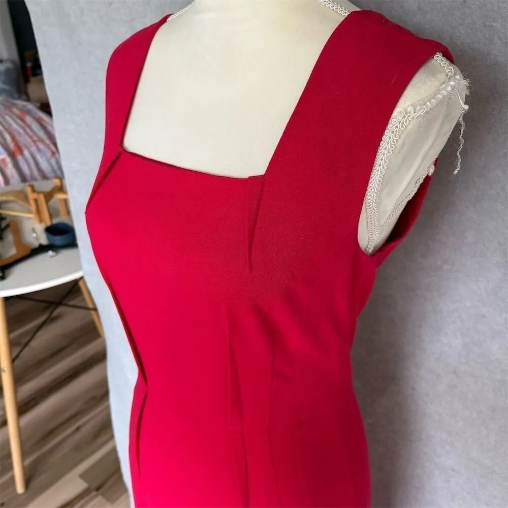 BCBGMAXAZRIA Evelyn Red Sleeveless Bodycon Dress Women's Size 6 Formal with flaw - Image 3