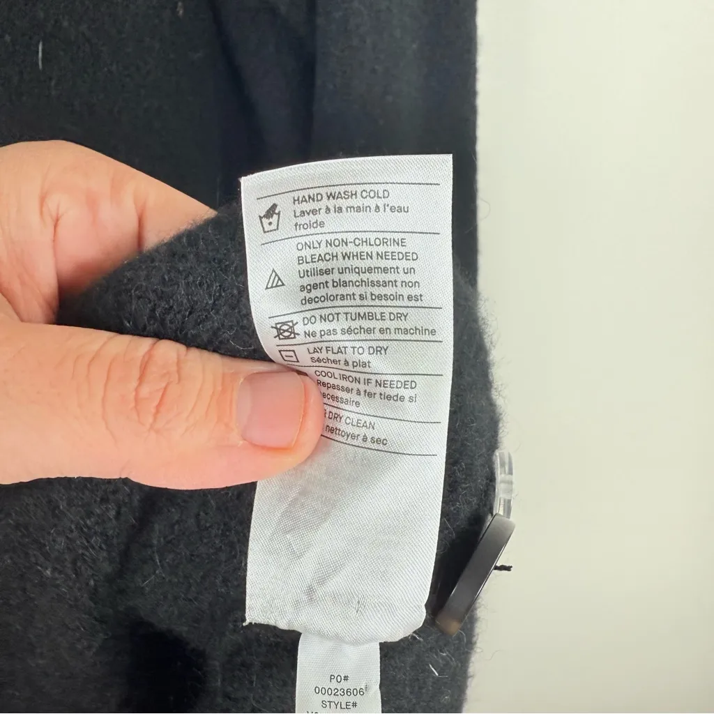 Vince Black Wool Angora Collared Cardigan Sweater Coat - Image 7