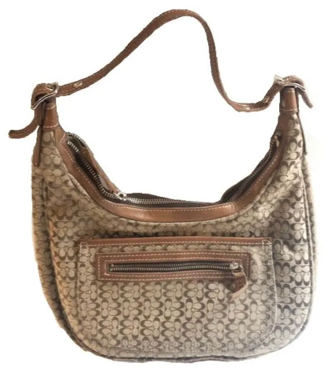 Coach Brown Logo Canvas & Leather Bag - Image 3