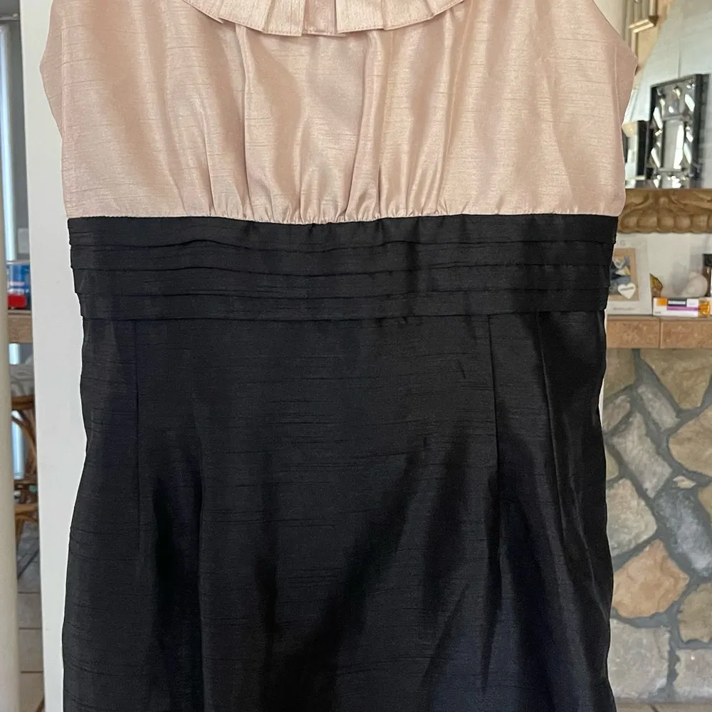 ELIZA J* CHAMPAGNE Gold
Ruffle Neck Cocktail Dress size 10P - Image 3