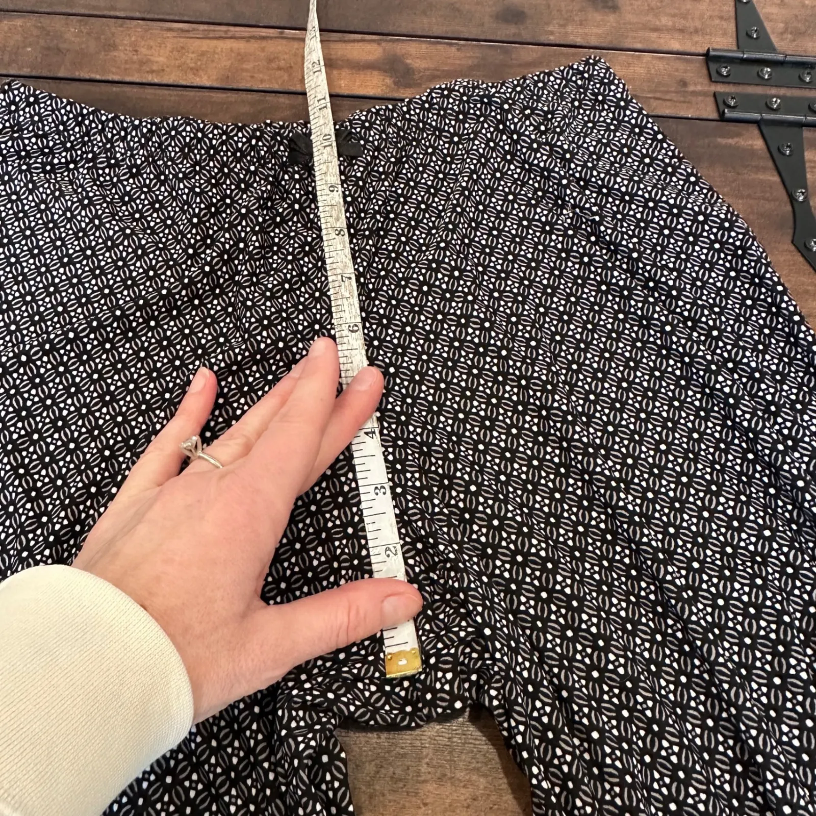 Marilyn Monroe Womens Pajama Set Black Geometric Print Cap Sleeve Top Pants S - Image 14