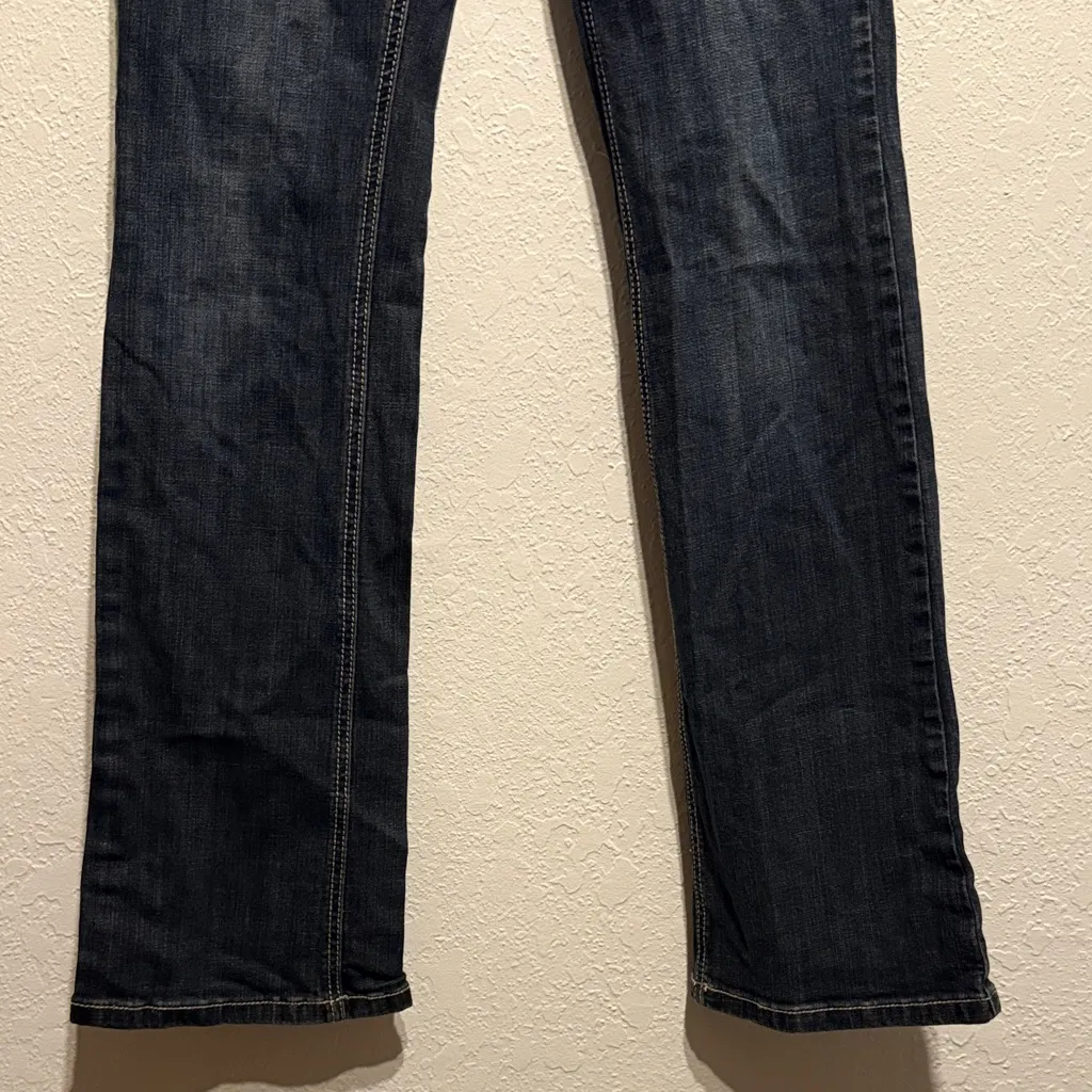 L.A. Idol Dark Blue Bootcut Jeans Embellished Flap Pockets Faux Jewel Women’s 11 Size 33 - Image 4