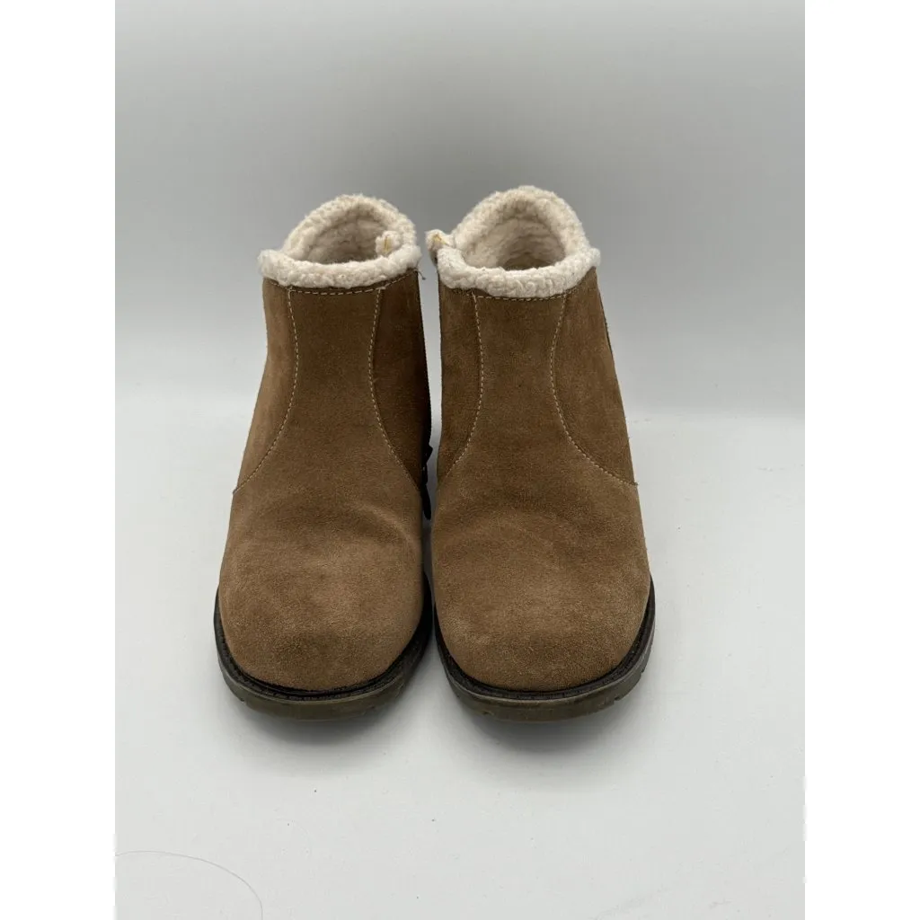 Sporto Womens Brown Ankle Boots Size 7.5M Suede Faux Fur Lined With Zipper Closu - Image 2