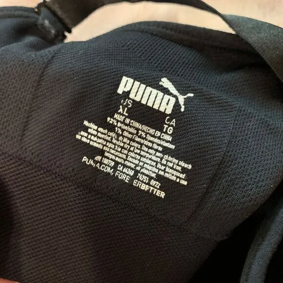 Puma Women's‎ Performance Seamless V-Neck Convertible Sports Bra Black - Size XL - Image 3