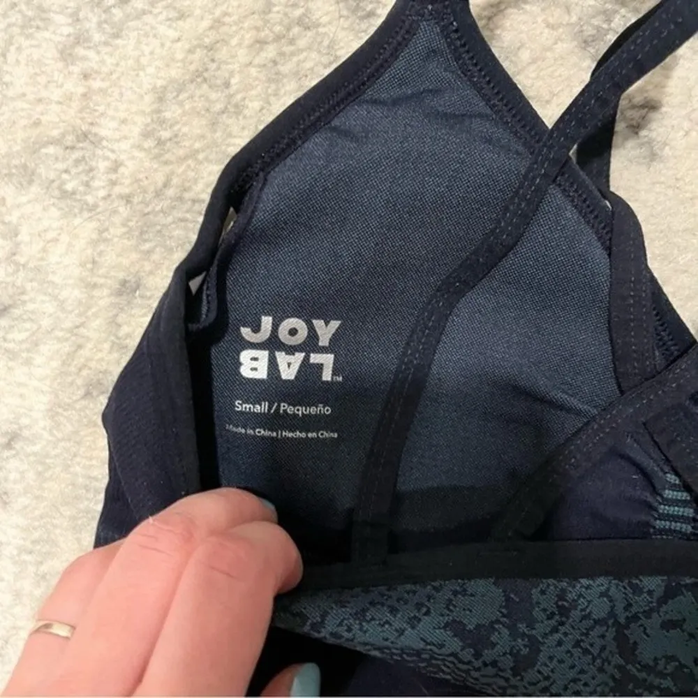NWT JoyLab Navy Seamless Snakeskin Jacquard Strappy Bra Size Small - Image 5