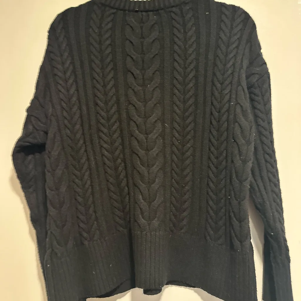 Philosophy Women’s Sz: M Black Cable Knit Sweater Pullover Round Neck - Image 2