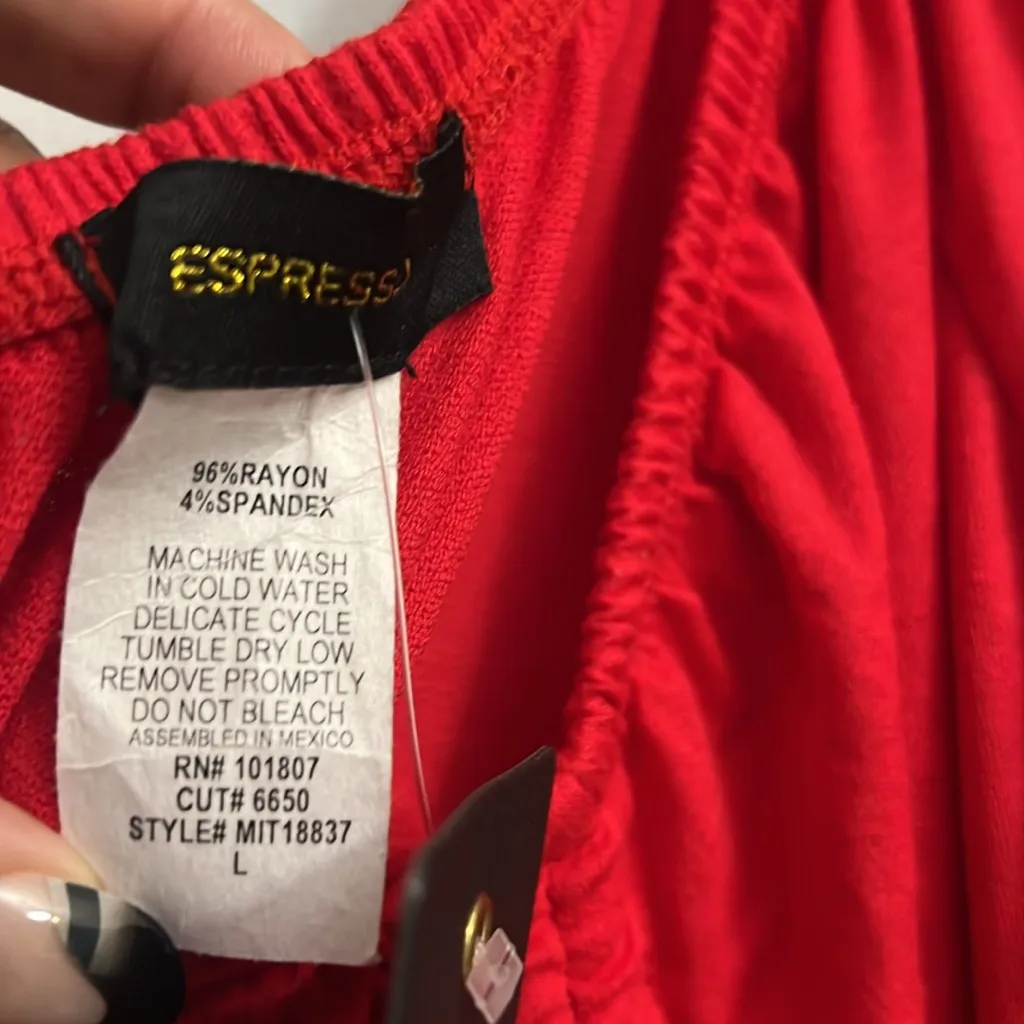 Chic Red Ruched Blouse Fairycore Y2K Holiday Party Size L - Image 4