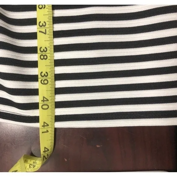 Suzy Shier Striped Sleeveless Lace Dress Sz L Black White - Image 10