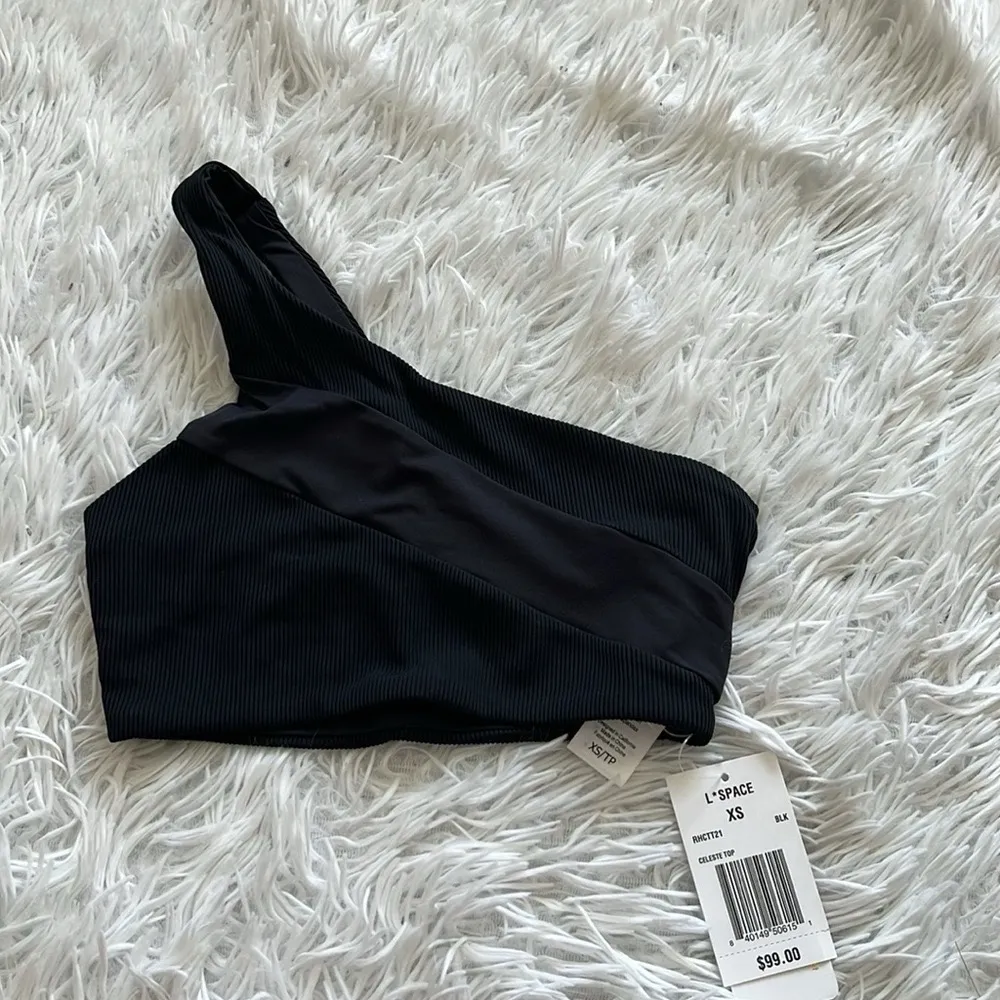 L*Space Black Celeste one shoulder Top  Women’s size XS - Image 2