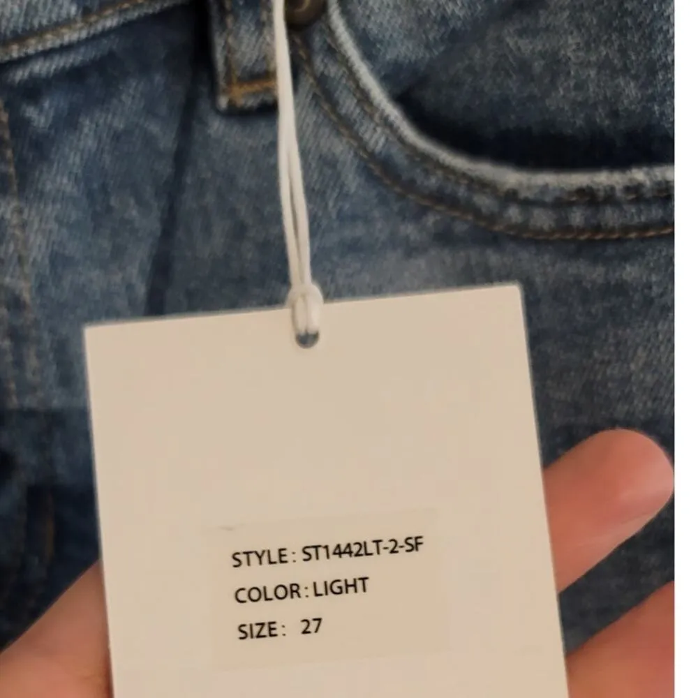 KanCan Distressed Straight Leg Ankle Jeans Blue 27 NEW - Image 6