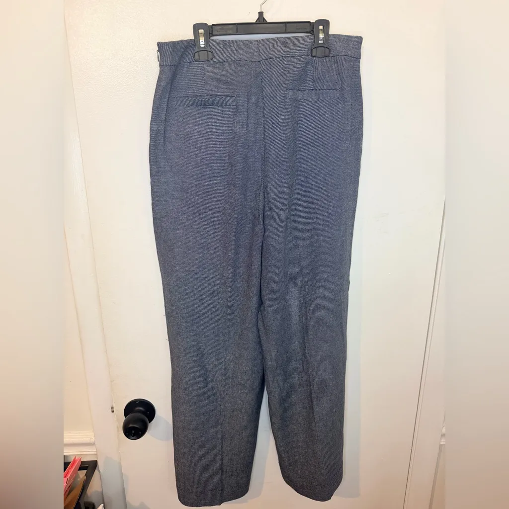 Valerie Stevens Collection Dress Pants Women's Size 8 Blue Side Zip Linen - Image 6