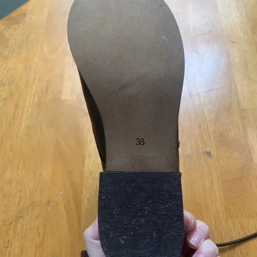 Creator Ankle Leather Booties Boho Chic Brown Lace Up Boots Shoes, Size 38 - Image 8