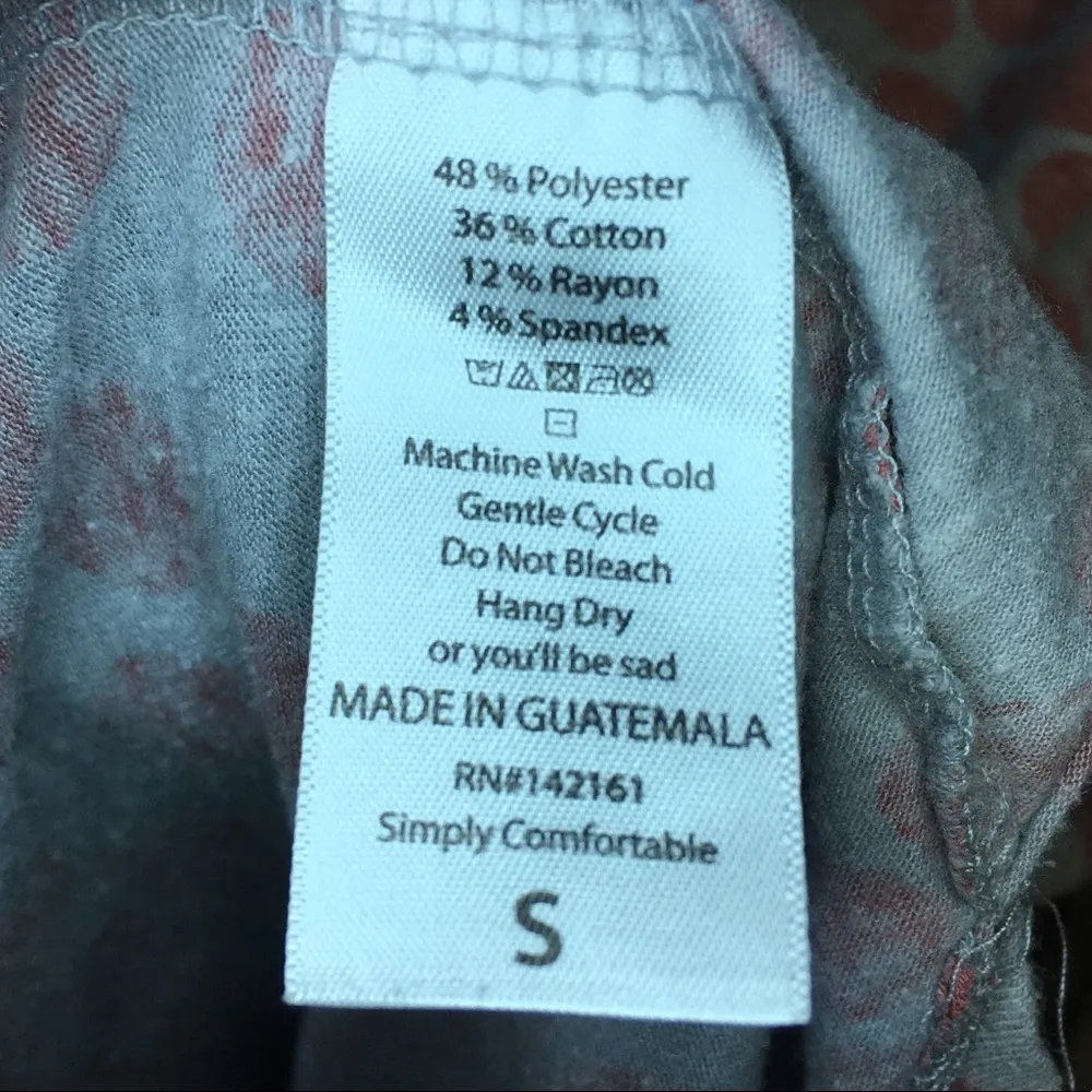 LULAROE Irma Grey Red Polka Dots Top Small - Image 5