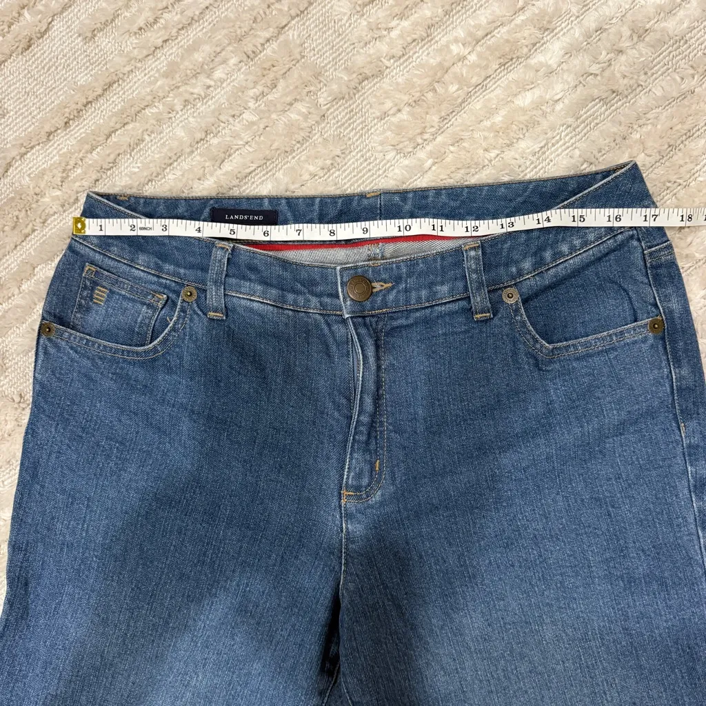 Lands End boot cut jeans denim medium wash size 12 - Image 7