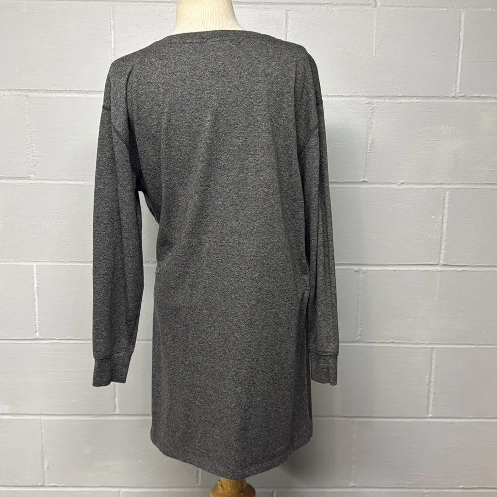 CAbi Charcoal Gray Put On Ruched Long Sleeve Sweatshirt Dress # 3650 Medium - Image 4