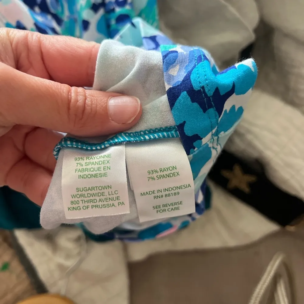 Lilly Pulitzer Ansley turquiose Oasis Polo Dress UPF 50 Wave After Wave sz xs - Image 8