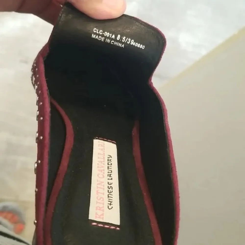 💕KRISTIN CAVALLARI💕 Suede Studded Loafer Mules ~ Amethyst 8.5 New in Box - Image 9