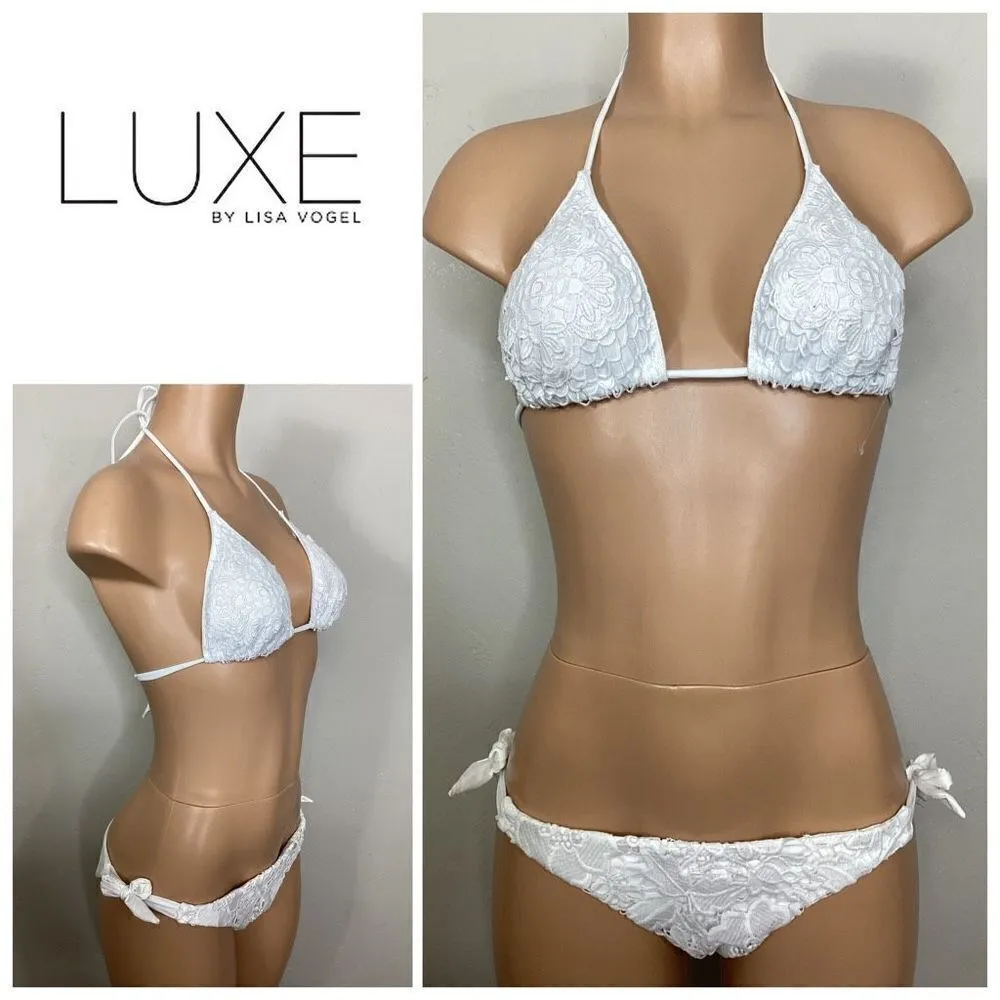 New. LUXE white lace bikini. Medium. Retails $149 - Image 2