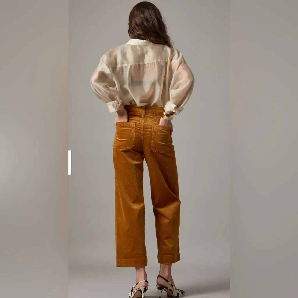 NEW Anthropologie The Colette Corduroy Crop Wide-Leg Pants by Maeve 32 - Image 4