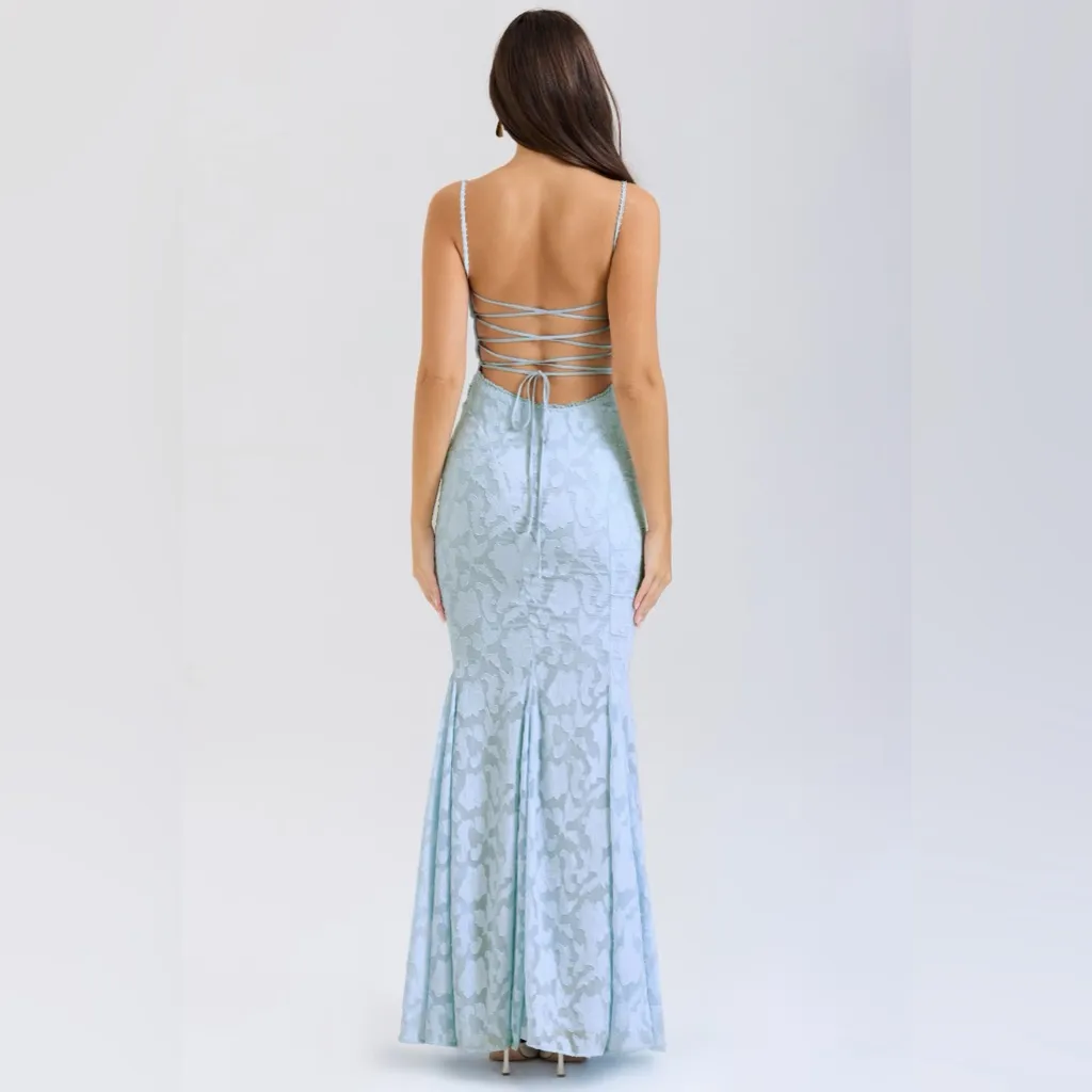 HOUSE OF CB 'Joan' Bluebell Lace Up Back Maxi Dress NWOT‎ Size S - Image 13
