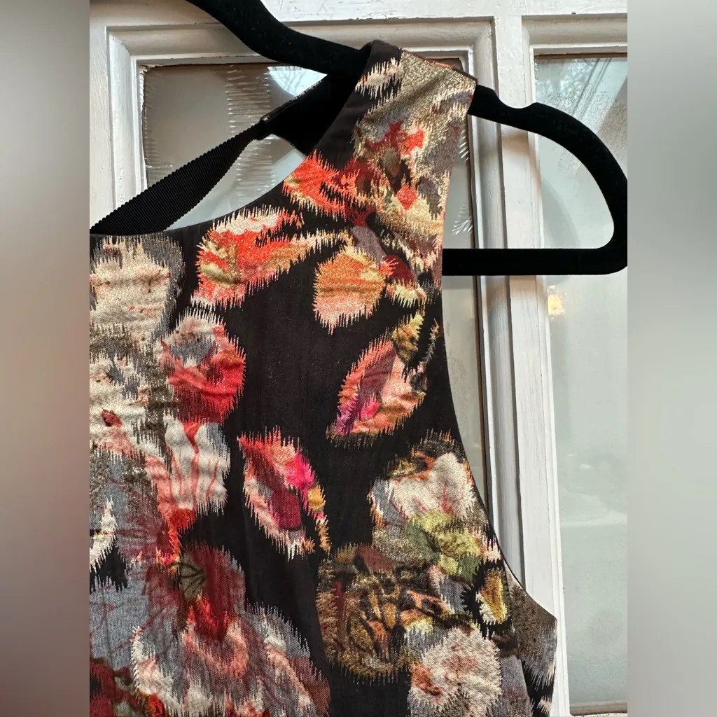 Anthropologie Leifsdottir Adelita Brocade Metallic Cocktail Party Dress Size 6 Red - Image 4