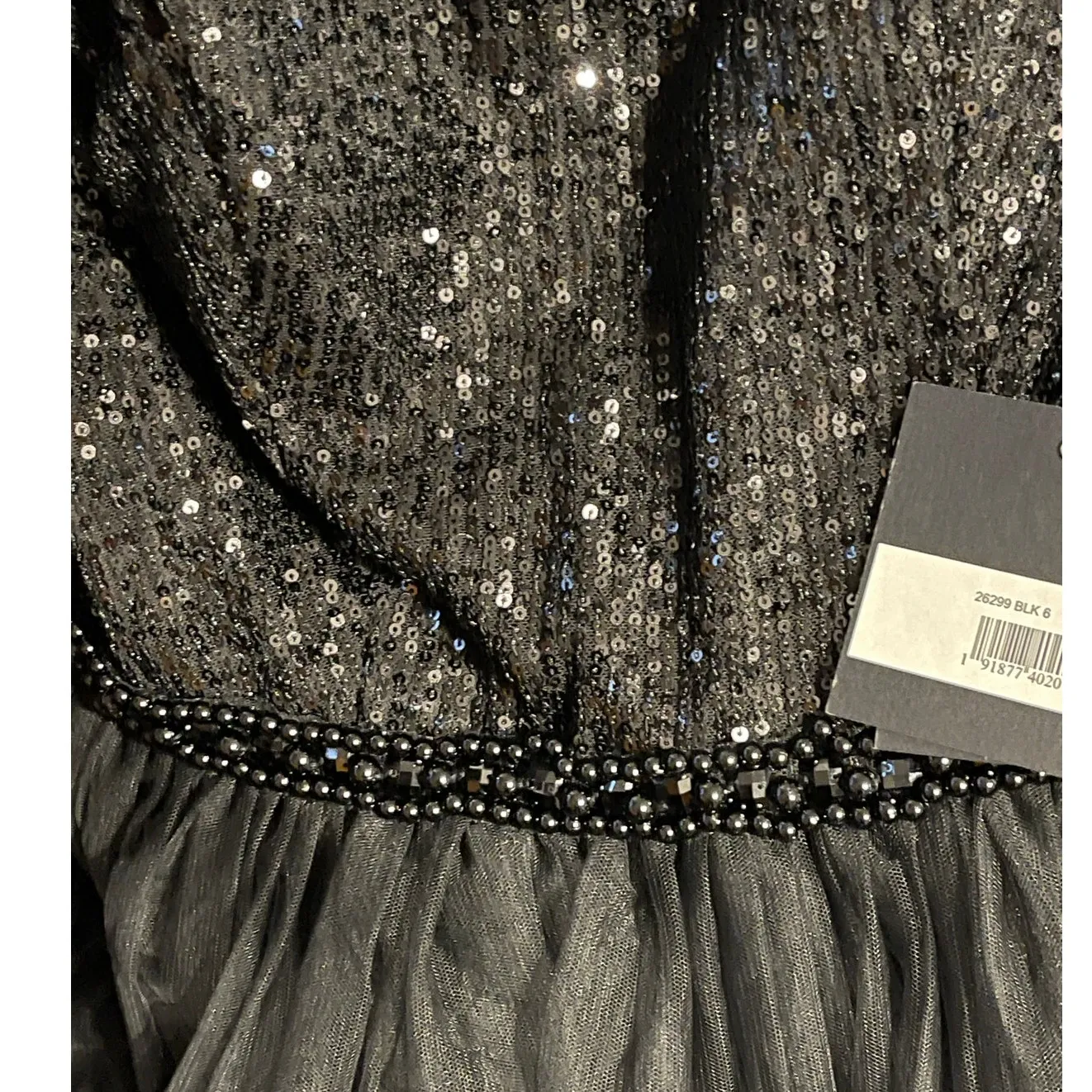 Mac Duggal NEW Size 6 Black Long Sleeve Ruffle Tiered Midi Dress Style 26299 - Image 7