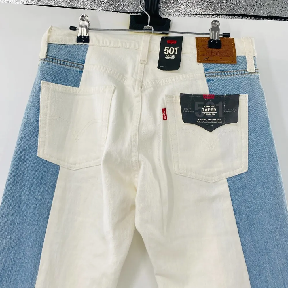 LEVI'S 501 Spliced Crop Tapered Jeans In Sliced And Diced Size 27 NWT - Image 8