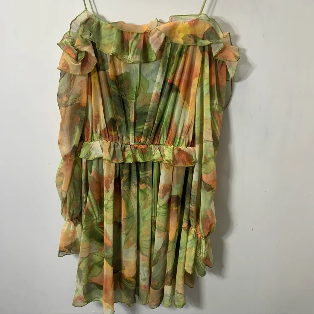 ZARA NEW OFF SHOULDER FLORAL MINI DRESS SZ M - Image 6